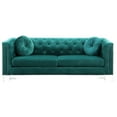 thumbnail image 1 of Pompano 83" Green Tufted Velvet Loveseat With 2-Throw Pillow, 1 of 6