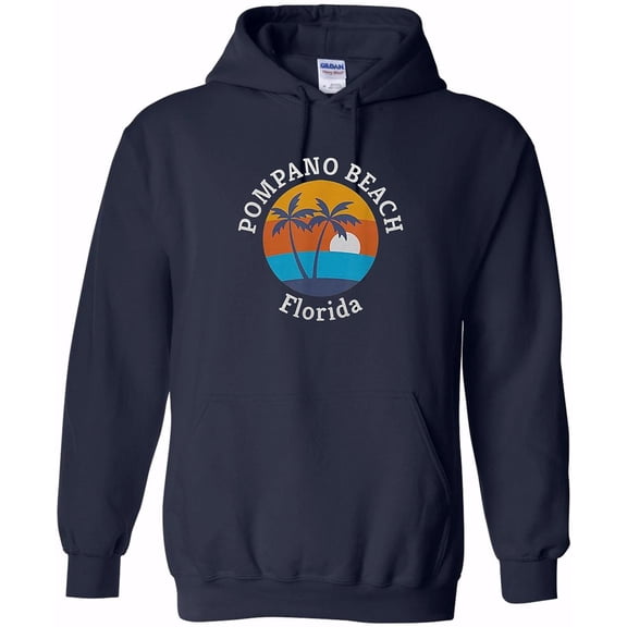 Pompano Beach Florida, Summer Vacation, Souvenir, Travel, Coastal, Sunshine Hoodie Unisex, up to 5XL