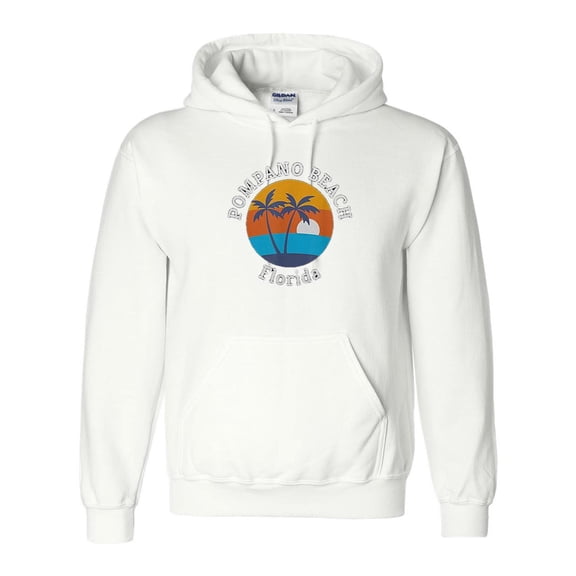 Pompano Beach Florida, Summer Vacation, Souvenir, Travel, Coastal, Sunshine Hoodie Unisex, up to 5XL