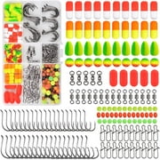 Pompano Rig Making Kit 205pcs Fishing Snell Foam Floats Saltwater Surf Fishing Rig Accessories Bottom Rig Parts Snell Floats Circle Hooks Fishing Beads Swivels Duo Lock Snaps