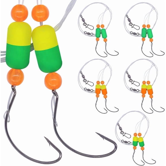 Pompano-Rigs-for-Surf-Fishing-Saltwater-Gear with Double Circle & Wide Gap Hook-6-Pack Surf Fishing Tackle