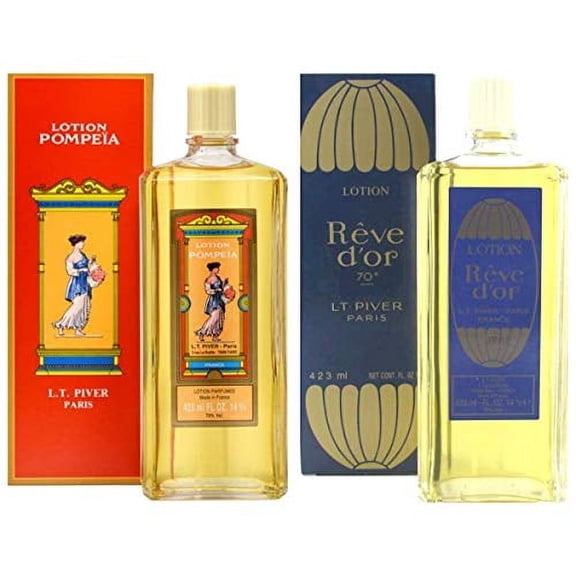 Pompeia Lotion + Reve D'or by L.T Piver 14oz Splash Made In France (2 Pack)