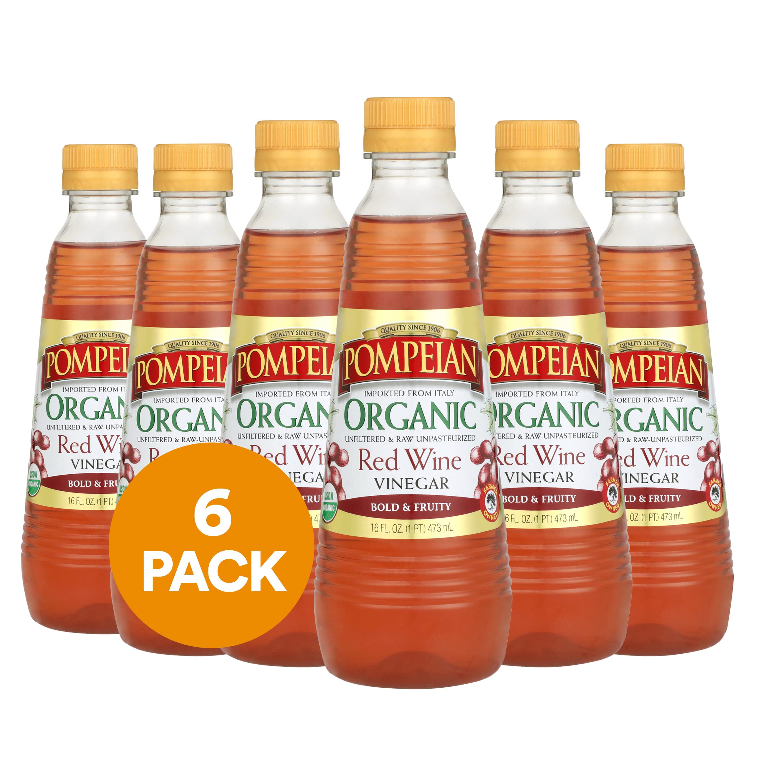 Pompeian Gourmet Organic Red Wine Vinegar, Unfiltered & Unpasteurized