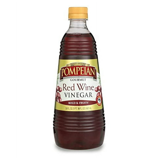 Pompeian Gourmet Red Wine Vinegar, 30 Ounce, Perfect for Salad