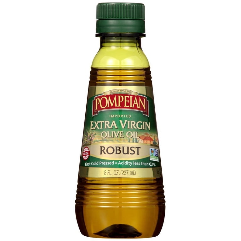 Pompeian Imported First Cold Pressed Extra Virgin Olive Oil, Robust, 8 Fl Oz