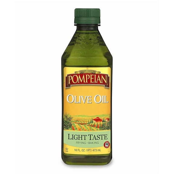 Pompeian Light Taste Olive Oil, High Heat Cooking, Baking & Sauteing, High Smoke Point, 16 Fl Oz