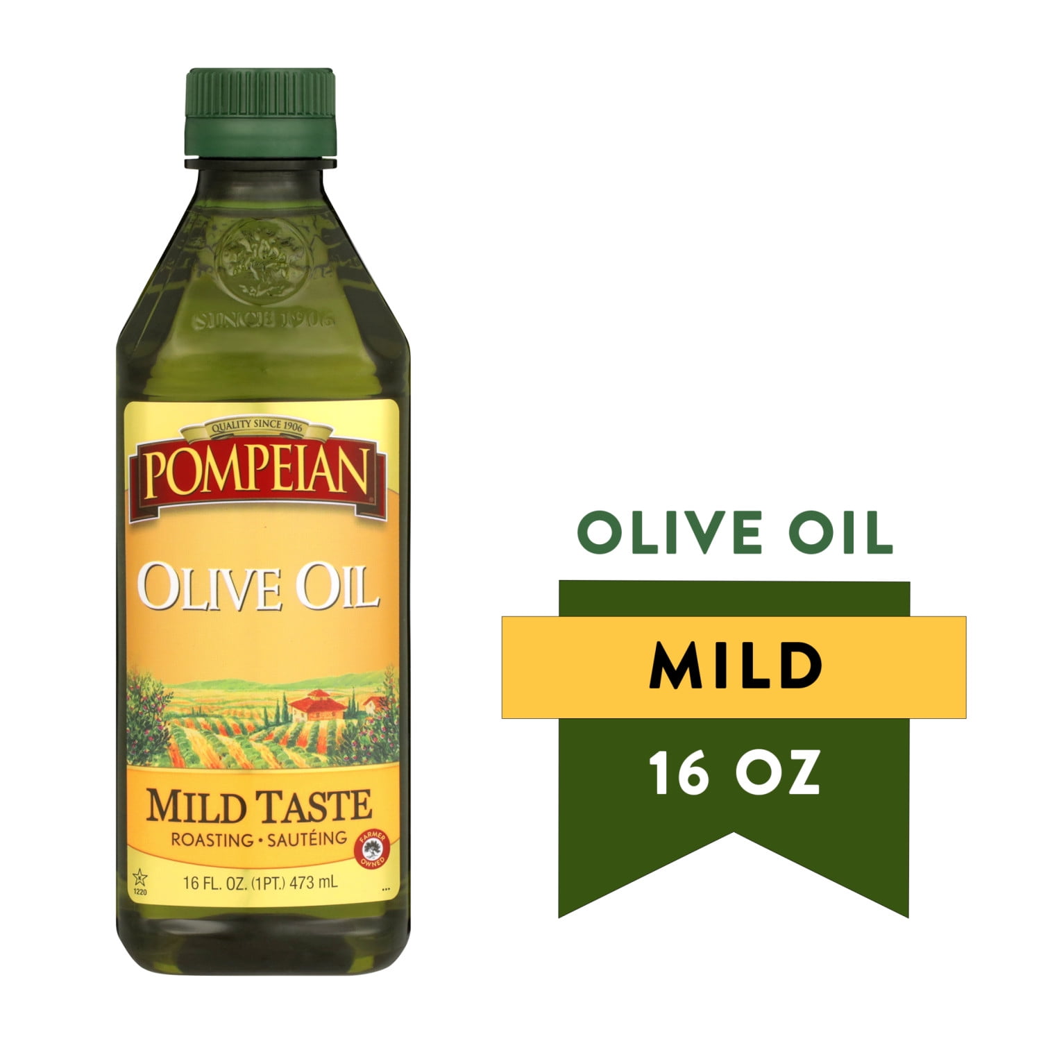 Walmart Saving of  Pompeian Mild Taste Olive Oil, 16 fl oz - 100% Farmer Crafted, Gluten Free