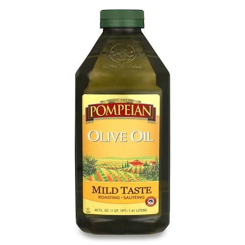 Pompeian Mild Taste Olive Oil, Perfect For Roasting & Sauteing, Naturally Gluten-Free, Non-Allergenic, Non-Gmo, 48 Fl. Oz. - Pack of 2