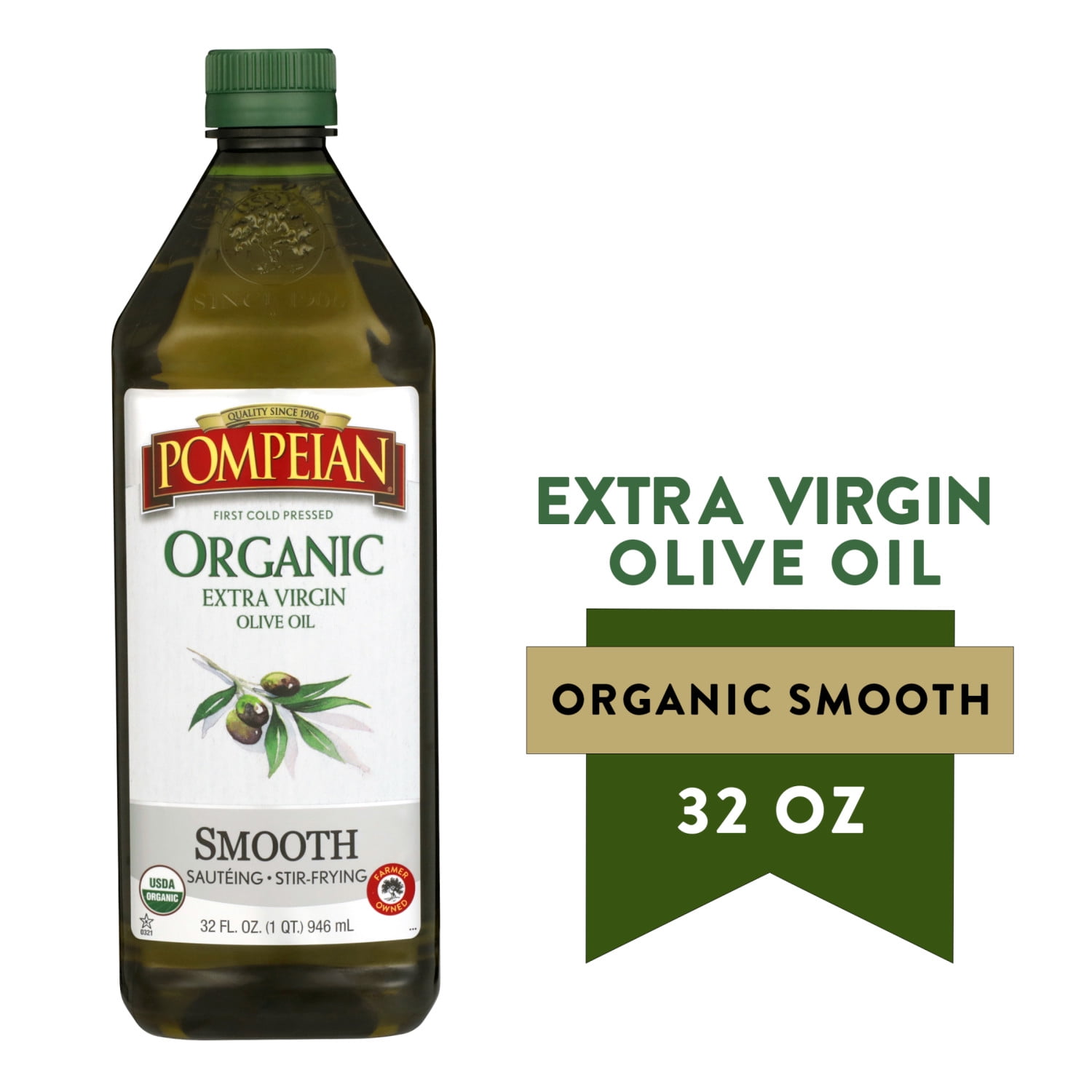 Pompeian Organic Smooth Extra Virgin Olive Oil - 32 fl oz