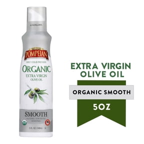 Pompeian Organic Smooth Extra Virgin Olive Oil Cooking Spray (Aluminum Canister), 5 fl oz, 1 Count