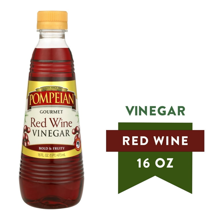 Pompeian Red Wine Vinegar 16 fl oz, bold fruity flavor for salads