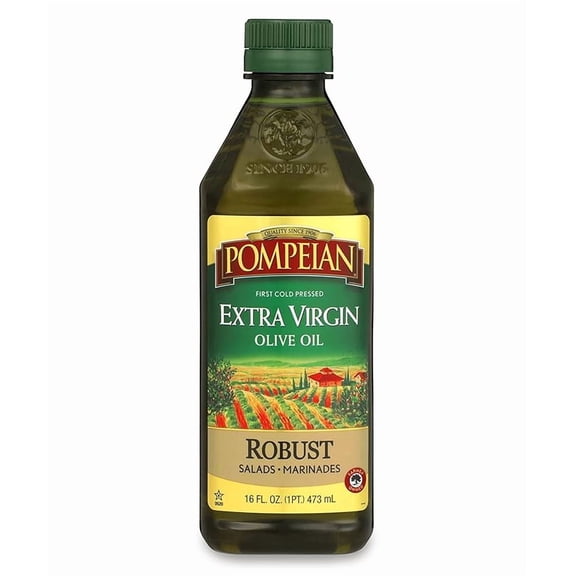 Pompeian Robust Extra Virgin Olive Oil, Contains Polyphenols, First Cold Pressed, 16 Fl Oz ( Pack of 2 )