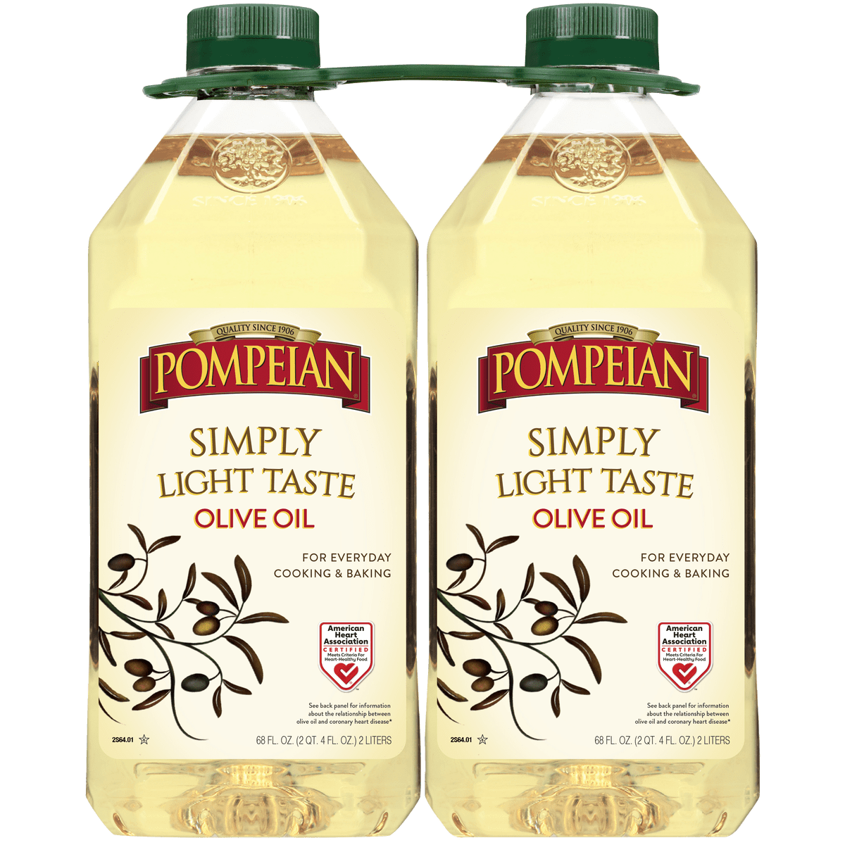 Pompeian Simply Light Taste Olive Oil, 2 Liter, 2 ct