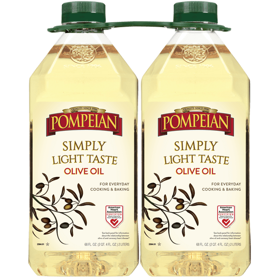 Pompeian Simply Light Taste Olive Oil, 2 Liter, 2 ct