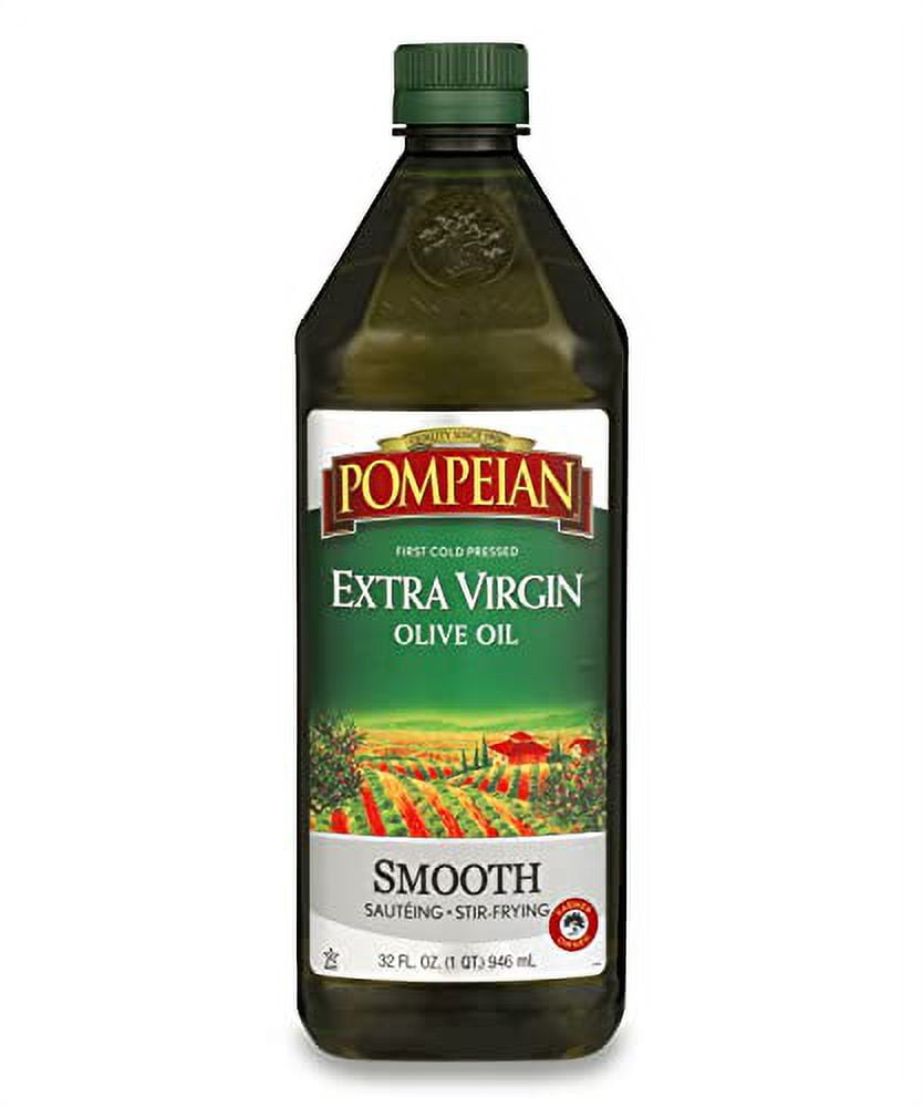Pompeian Smooth Extra Virgin Olive Oil, First Cold Pressed, Mild and Delicate Flavor, Perfect