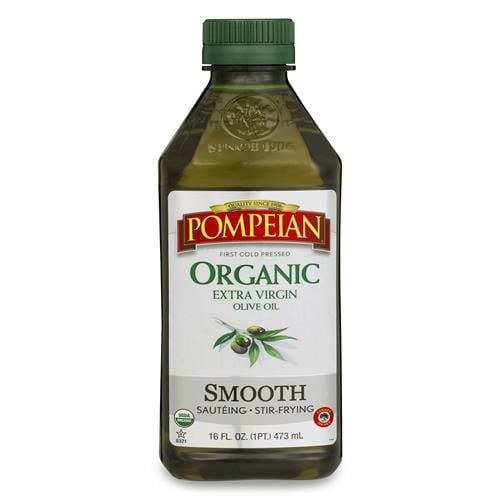 Pompeian Usda Organic Smooth Extra Virgin Olive Oil, Contains Polyphenols, First Cold Pressed, Smooth, Delicate Flavor, Perfect For Sautéing & Stir-Frying, 16 Fl. Oz - Pack of 2