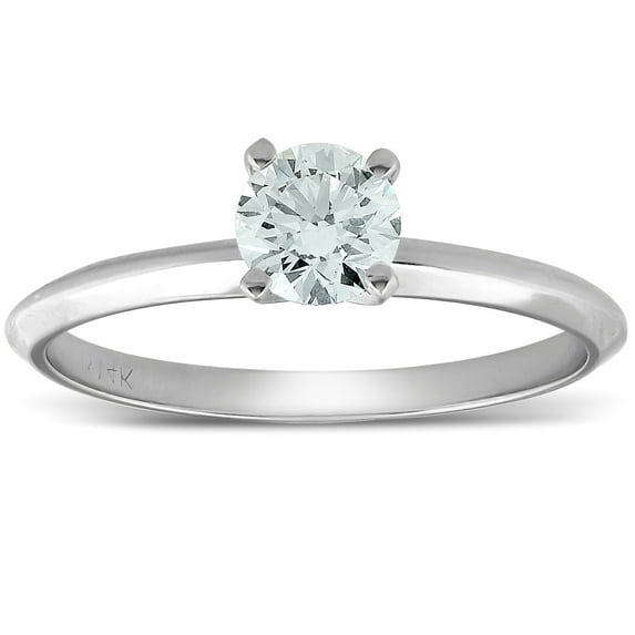 Pompeii 0.35ct Round Diamond Engagement Solitaire Ring 14k white gold (H/I,VS2)