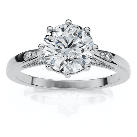 Pompeii 1.05 Ct Diamond Engagement Ring Vintage Accent 14k White Gold 8 Prong