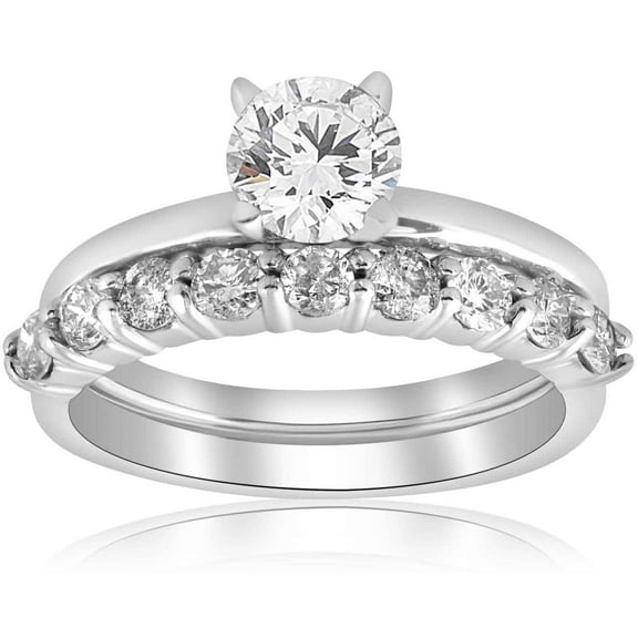 Pompeii 1 1/10ct Diamond Engagement Wedding Ring Solitaire Set 14k White Gold (H/I,I1-I2)