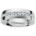 thumbnail image 1 of Pompeii 1 1/10ct Diamond Mens Eternity Wedding Ring 8mm 14K White Gold (G/H,I1), 1 of 3