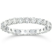 POMPEII3 Pompeii Certified 1 1/2Ct Diamond Eternity Ring Stackable 14k White Gold Band Lab Grown