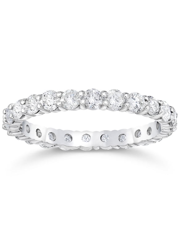 Pompeii 1 1/2 Ct Diamond Eternity Ring Women's Stackable 14k White Gold Band Lab Grown