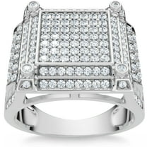 Pompeii 1 1/2 Ct Diamond Men's Multi-Cluster Wide Ring in White or Yellow Gold (I/J,I2-I3)