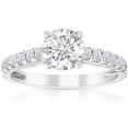 thumbnail image 1 of Pompeii 1 1/2 Ct Lab Grown Diamond Ring With Accents 14k White Gold (GH,VS2-SI1), 1 of 3