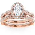 thumbnail image 1 of Pompeii 1 1/2 Ct Oval Halo Diamond Infinity Engagement Wedding Ring 14k Rose Gold, 1 of 4