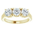 thumbnail image 1 of Pompeii 1 1/2 Ct Three Stone Lab Grown Diamond Engagement Anniversary Ring Yellow Gold, 1 of 4