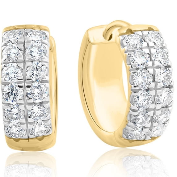Pompeii 1 1/2Ct Diamond Hoops in Yellow Gold Lab Grown 14.55mm Tall (G/H,VS)