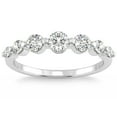 thumbnail image 1 of Pompeii 1 1/2Ct Diamond Single Prong Graduated Wedding Ring 14k Gold Band Lab Grown, 1 of 6