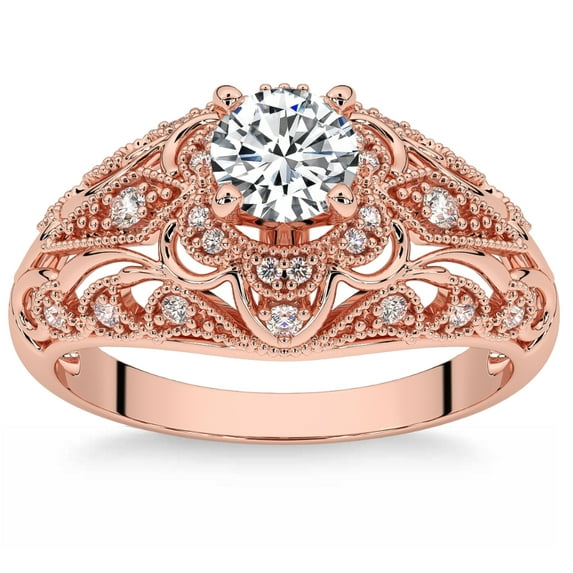 Pompeii 1 1/2Ct Diamond Vintage Engagement Ring 14k Gold Lab Grown (G/H,VS2-SI1)