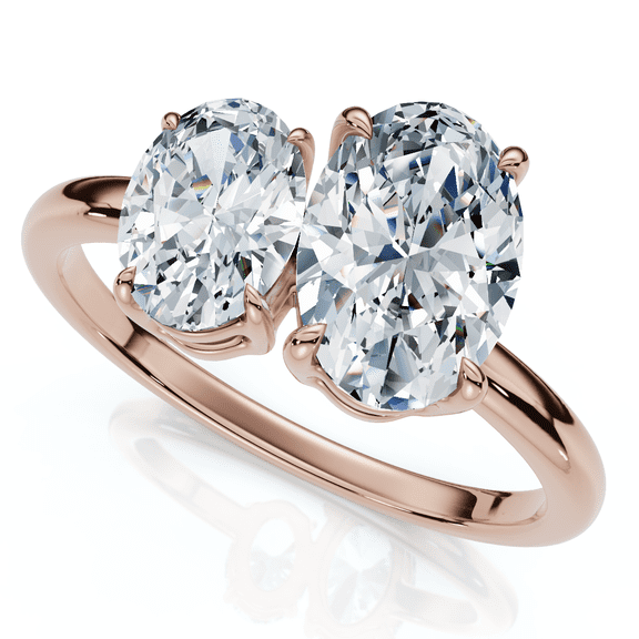 Pompeii 1 1/2Ct Oval Toi et Moi Diamond Ring 14k Gold or Pt Lab Grown (E/F,VS1-VS2)