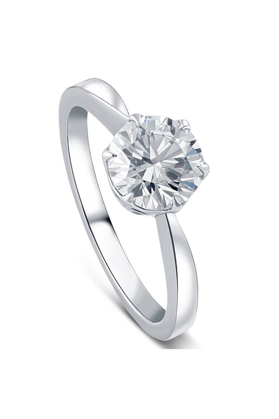 Pompeii 1 1/2Ct Solitaire Lab Grown Round Diamond Engagement Ring 14k Gold & Platinum