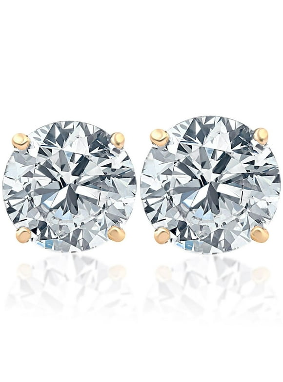 Pompeii 1 1/2Ct TW Diamond Studs in 14k White or Yellow Gold Lab Grown (FG,VS)