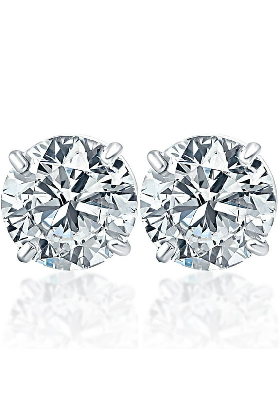 Pompeii 1 1/2Ct TW Diamond Studs in 14k White or Yellow Gold Lab Grown (FG,VS)