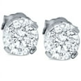 thumbnail image 1 of Pompeii 1 1/2ct 14K White Round Cut Studs Earrings Screw Back (G-H,I2-3), 1 of 4
