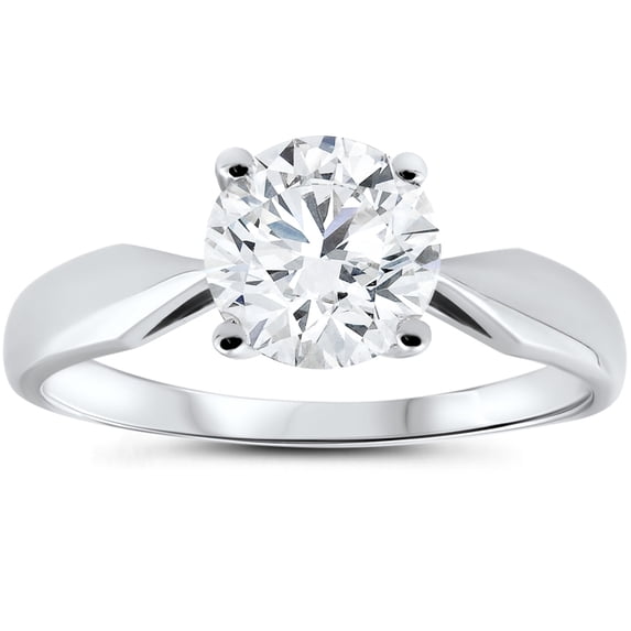Pompeii 1 1/2ct 4-Prong Diamond Solitaire Engagement Ring 14K White Gold (F,VS)
