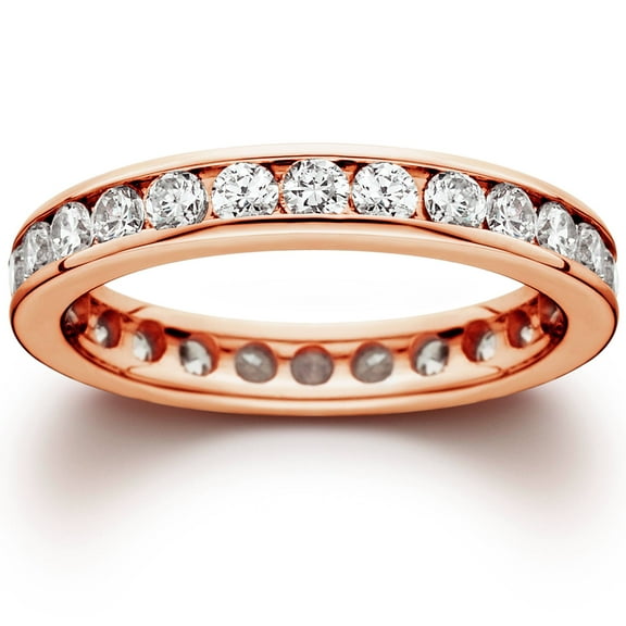 Pompeii 1 1/2ct Channel Set Diamond Eternity Ring 14K Rose Gold (H/I,I1-I2)