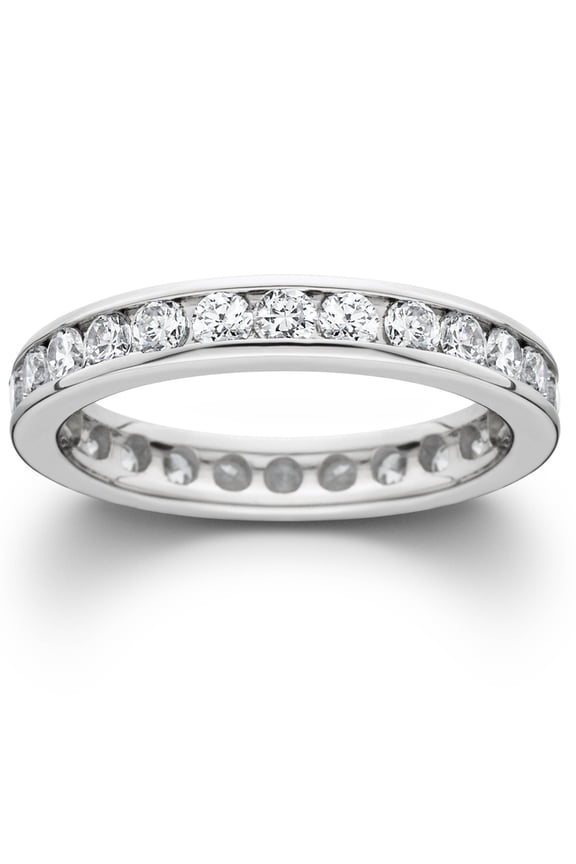 Pompeii 1 1/2ct Channel Set Diamond Eternity Ring 14K White Gold Lab Grown Wedding Band