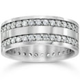 thumbnail image 1 of Pompeii 1 1/2ct Diamond Eternity Wedding Anniversary Gold Ring 7MM (G/H,I1), 1 of 2