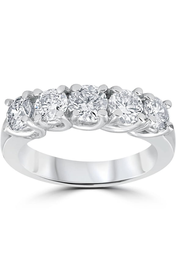 Pompeii 1 1/2ct Diamond Wedding Anniversary Band 14k White Gold Ring (G/H,I1)
