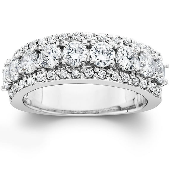 Pompeii 1 1/2ct Diamond Wedding Ring Womens Anniversary Band 14k White Gold (G/H,I1)