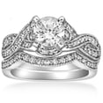 thumbnail image 1 of Pompeii 1 1/2ct Infinity Vintage Diamond Engagement Ring Set 14K White Gold (G/H,I1-I2), 1 of 3