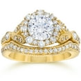 thumbnail image 1 of Pompeii 1 1/2ct Lab Grown Diamond Engagement Engagement Ring Matching Yellow Gold (FG,VS), 1 of 3