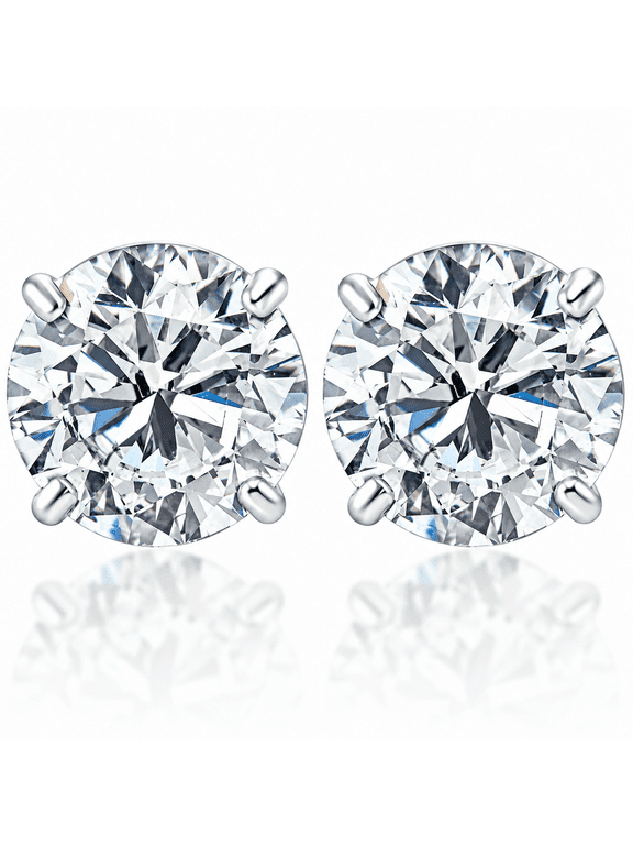 Pompeii 1 1/2ct Lab Grown Diamond Studs 14k White Gold Earrings (F,VS)
