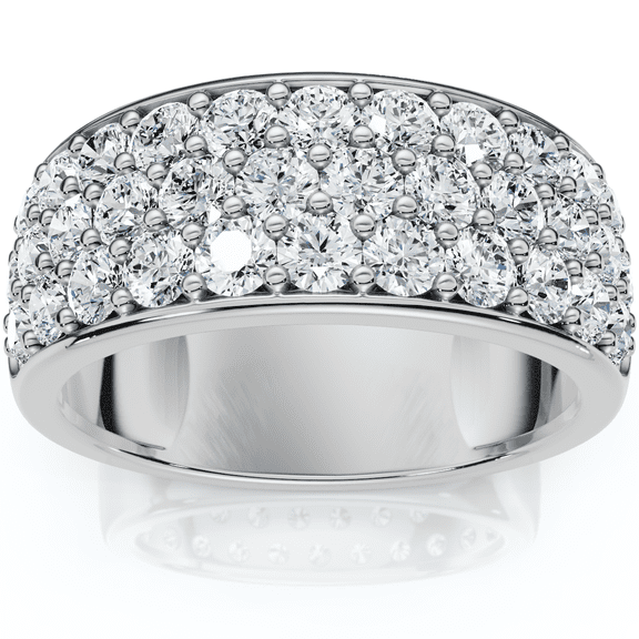 Pompeii 1 1/2ct Pave Diamond Wedding Anniversary 10K White Gold Womens Wide Band (G/H,I1)