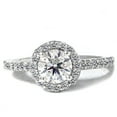 thumbnail image 1 of Pompeii 1 1/2ct Round Pave Halo  Diamond Ring 14K White Gold (G,I1), 1 of 3