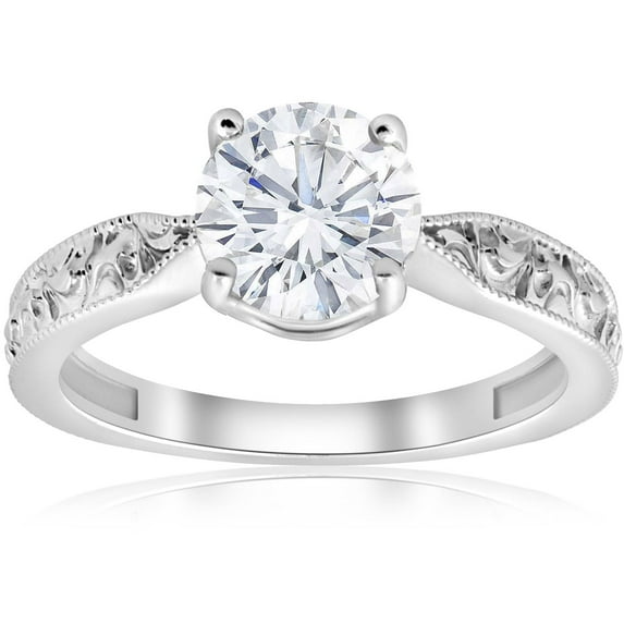 Pompeii 1 1/2ct Solitaire Diamond Engagement Ring 14K White Gold Lab Grown (G/H,VS2-SI1)